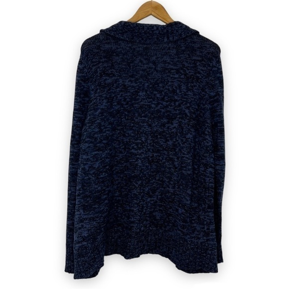 STUDIO Works Open Front Cardigan Sweater Heathered Navy Blue‎ Women’s Large L - Picture 2 of 5